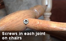 screws in chair joint