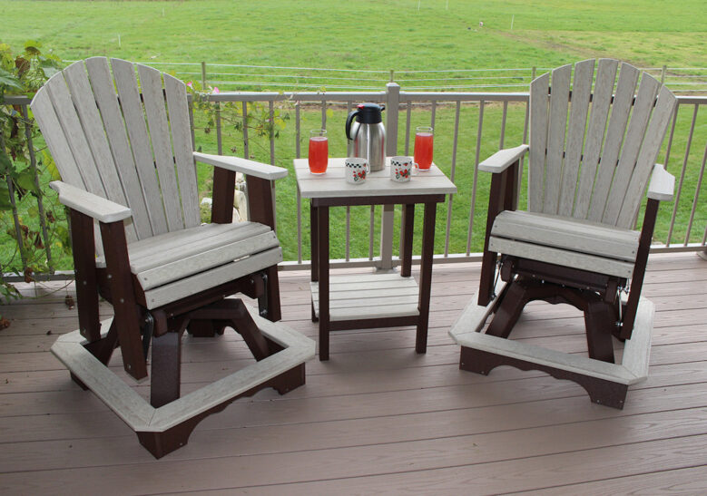 Gray polywood deck chairs
