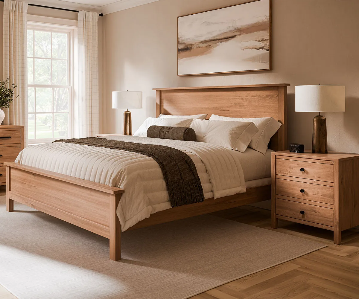 Coordinated solid wood bedroom furniture