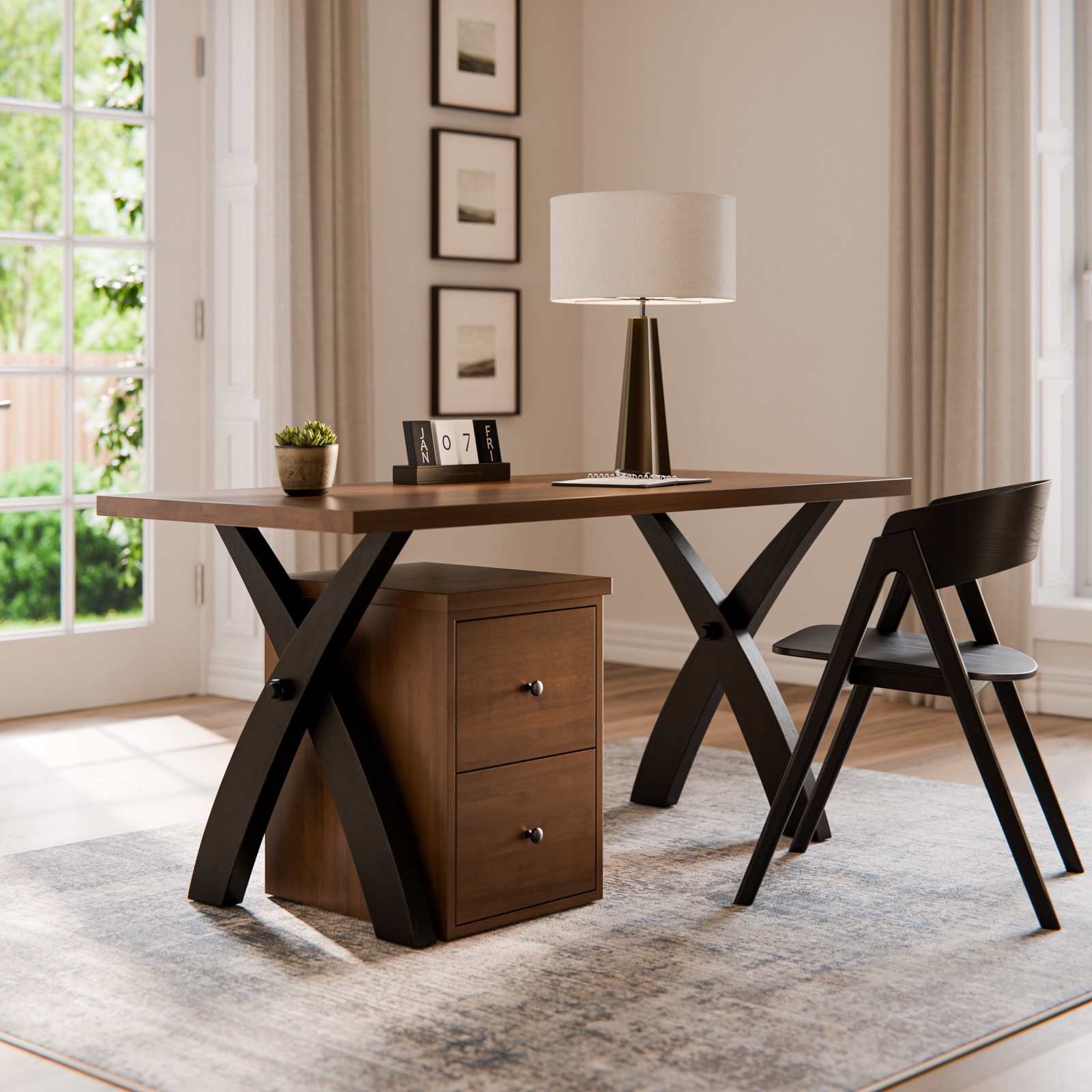 Solid wood desk and office furniture